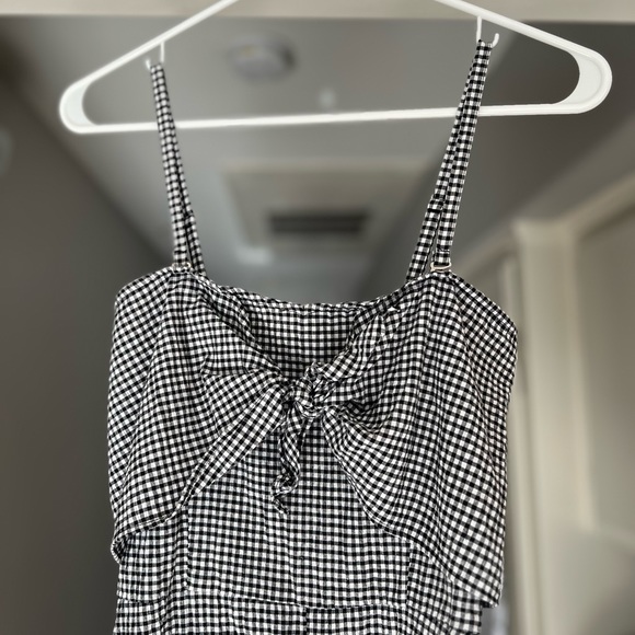 Bershka Gingham Bow Romper - Picture 3 of 8